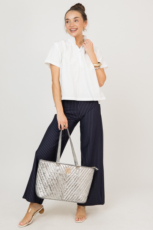 Metallic Collared Blouse, White - 0211-40.jpg