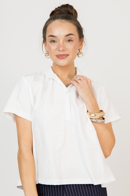 Metallic Collared Blouse, White - 0211-41.jpg