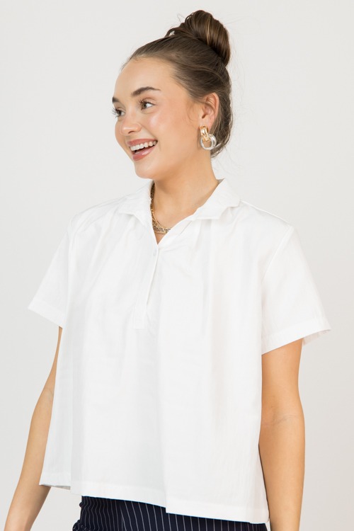 Metallic Collared Blouse, White - 0211-43.jpg