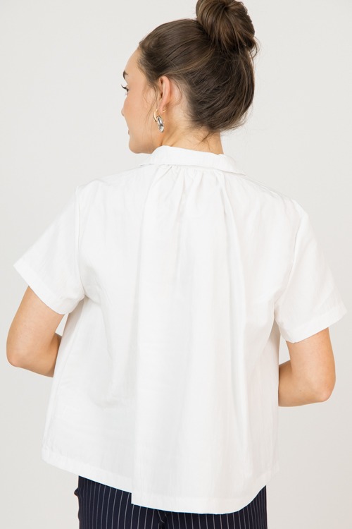 Metallic Collared Blouse, White - 0211-44.jpg