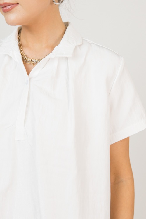 Metallic Collared Blouse, White - 0211-45.jpg