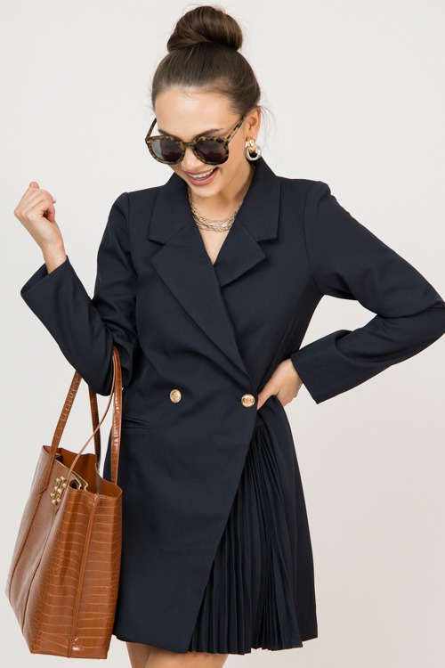 Side Pleat Blazer Dress, Navy - 0211-48.jpg