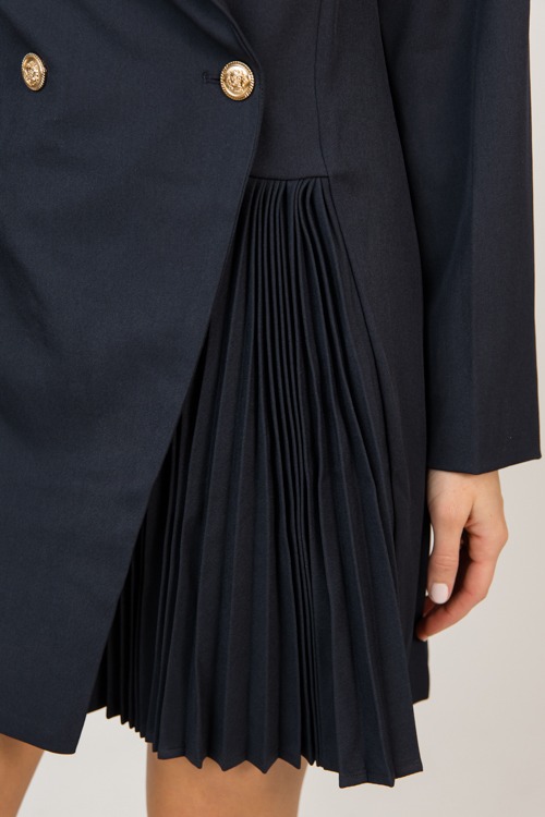 Side Pleat Blazer Dress, Navy - 0211-52.jpg
