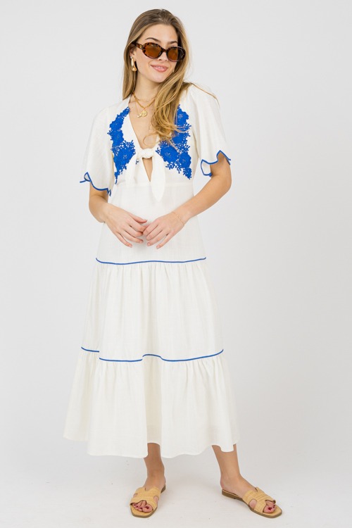 Forget Me Knot Maxi, Off White/Blue