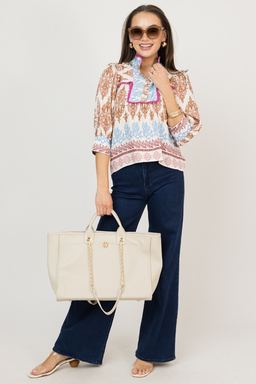 Crochet Trim Printed Top, Pink - 0211-88.jpg