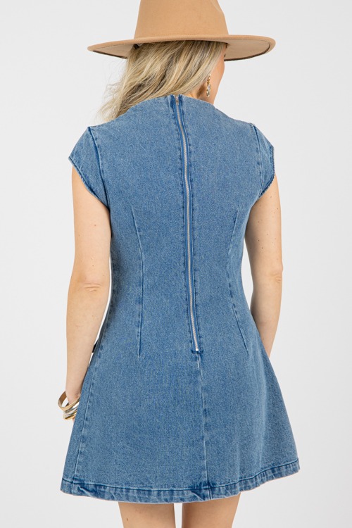 Cap Sleeve Pocket Dress, Denim - 0212-138.jpg