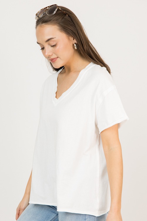 Oversized V-Neck Tee, White - 0212-141.jpg