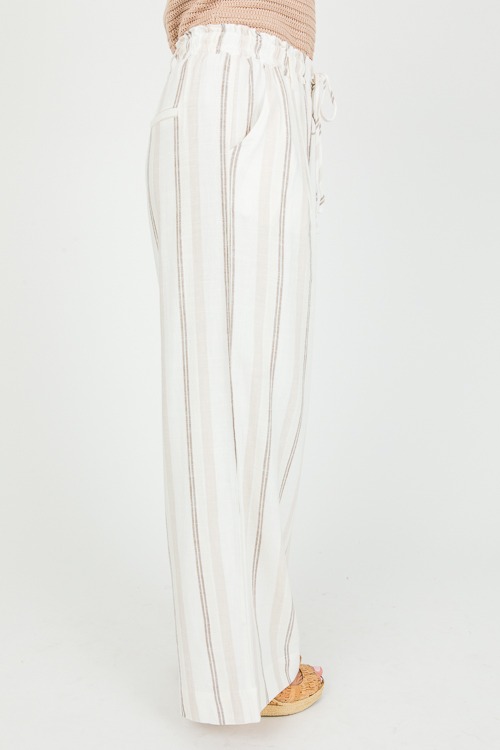 Shana Stripe Linen Pants, Khaki - 0212-28h.jpg