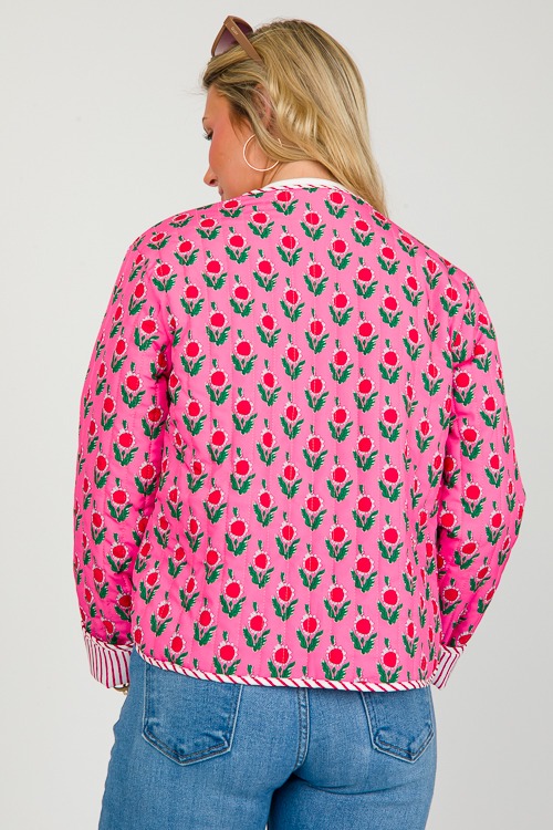 Stripe Trim Flower Jacket, Pink - 0213-125.jpg