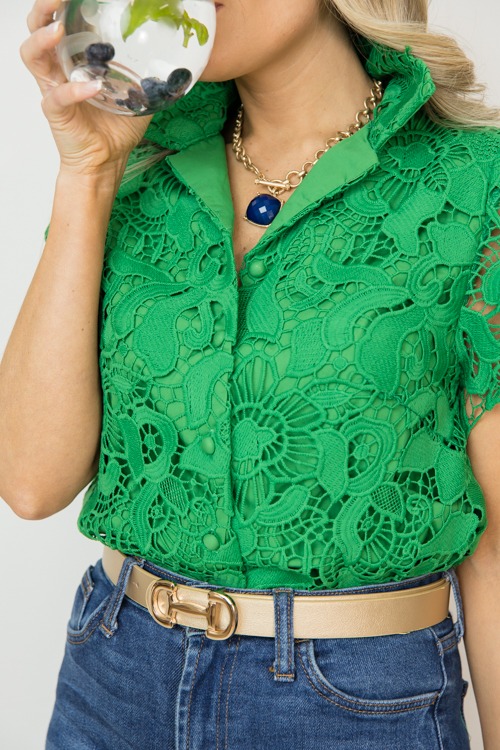 Lace Button Blouse, Kelly Green - 0213-238h.jpg