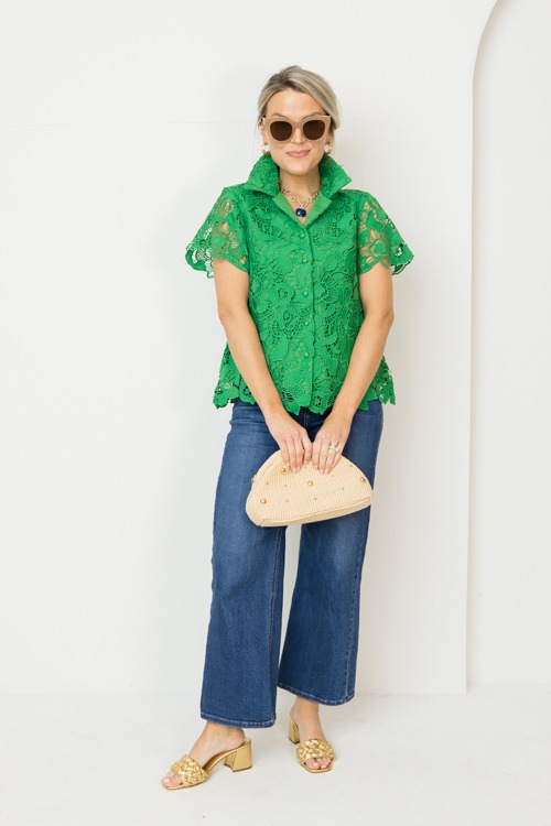 Lace Button Blouse, Kelly Green - 0213-239.jpg