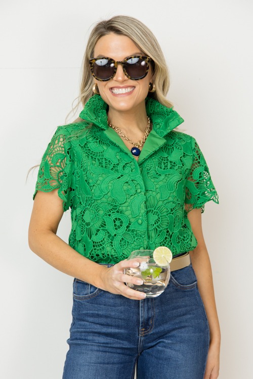 Lace Button Blouse, Kelly Green - 0213-242.jpg