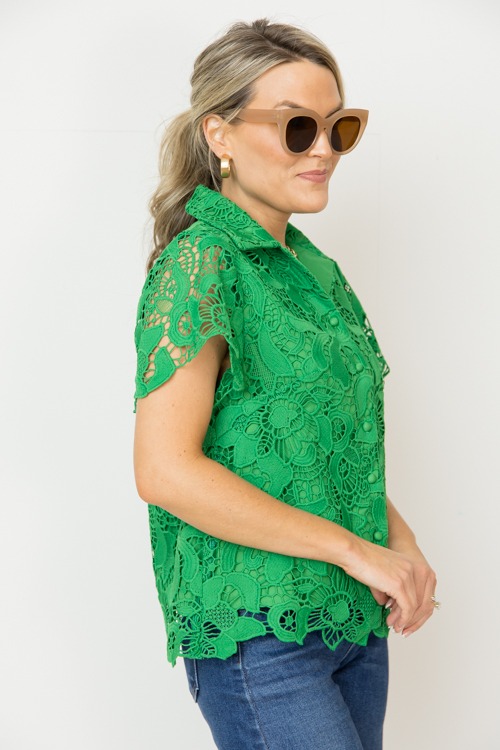 Lace Button Blouse, Kelly Green - 0213-244.jpg