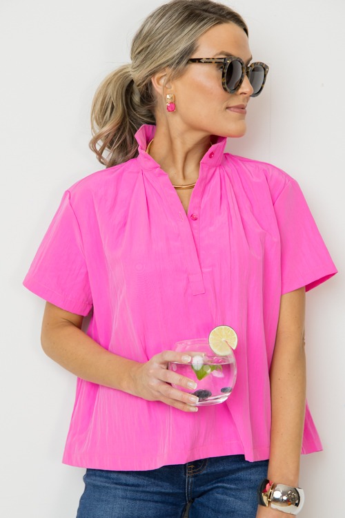 Metallic Collared Blouse, Pink - 0213-261p.jpg