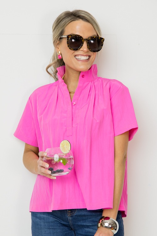 Metallic Collared Blouse, Pink - 0213-263.jpg