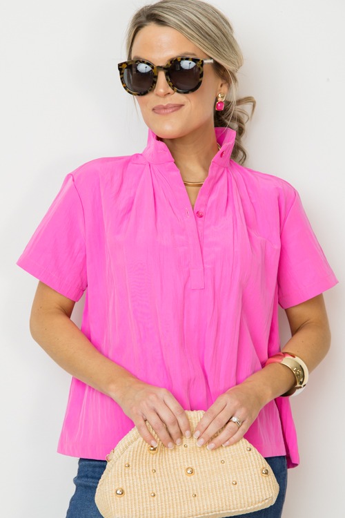 Metallic Collared Blouse, Pink - 0213-264.jpg