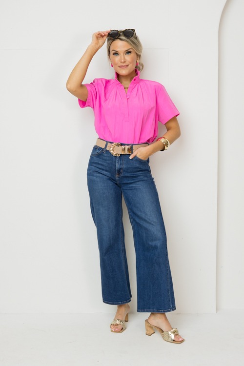 Metallic Collared Blouse, Pink - 0213-267.jpg