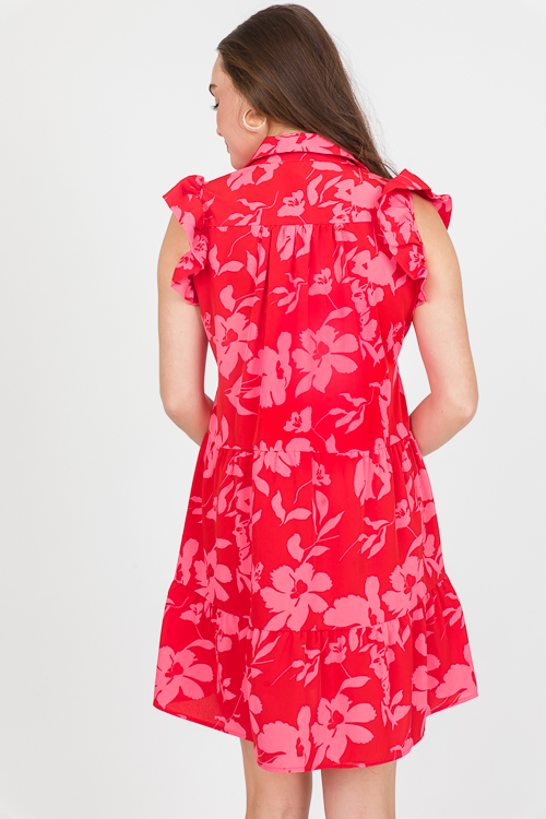 Floral Feels Dress, Red Mix