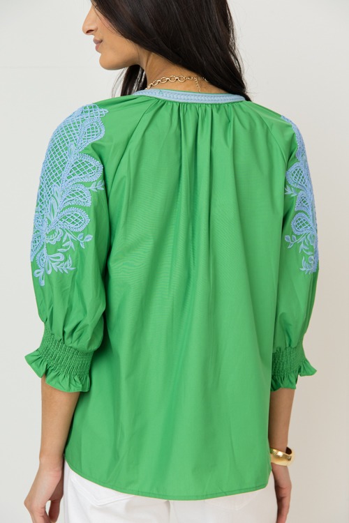 Eva Embroidery Blouse, Green - 0213-43h.jpg