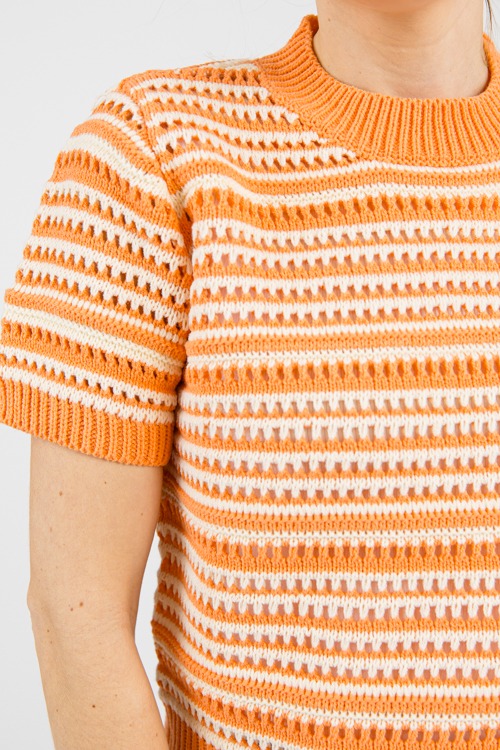 Stripe SS Sweater, Orange/Ivory - 0213-52h.jpg