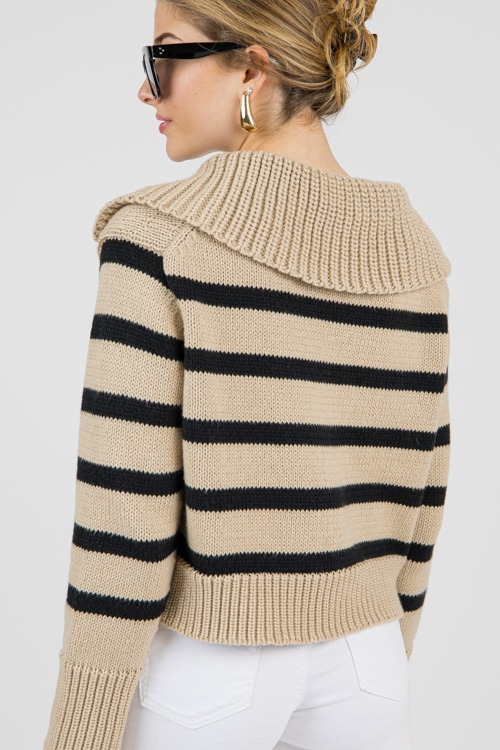 Collared Stripe Sweater, Beige - 0214-130h.jpg