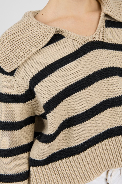 Collared Stripe Sweater, Beige - 0214-132.jpg