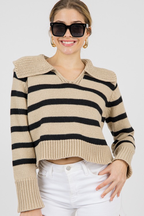 Collared Stripe Sweater, Beige - 0214-133.jpg