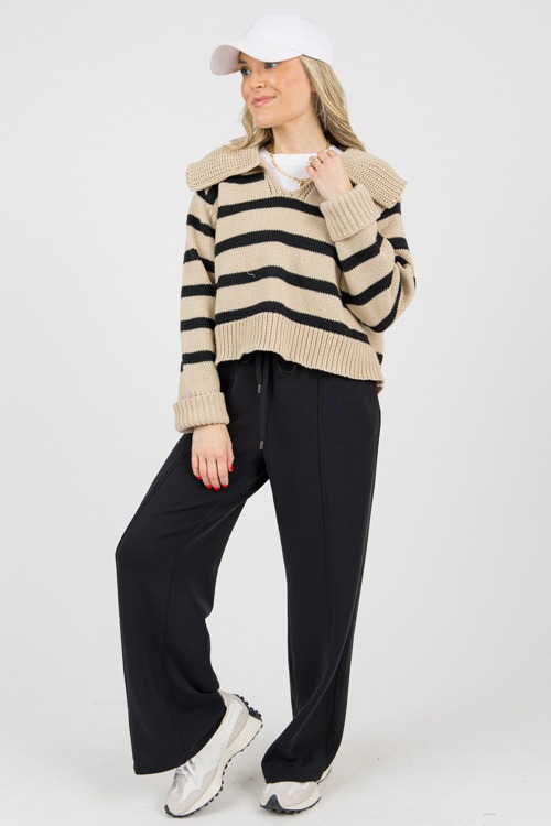 Collared Stripe Sweater, Beige - 0214-134.jpg