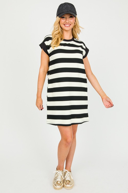 Stretchy Stripe Dress, Black - 0214-64.jpg