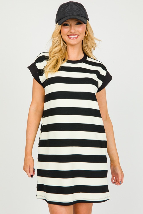 Stretchy Stripe Dress, Black - 0214-65.jpg