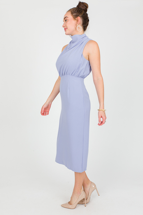 Drape Neck Midi, Blue