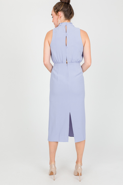 Drape Neck Midi, Blue