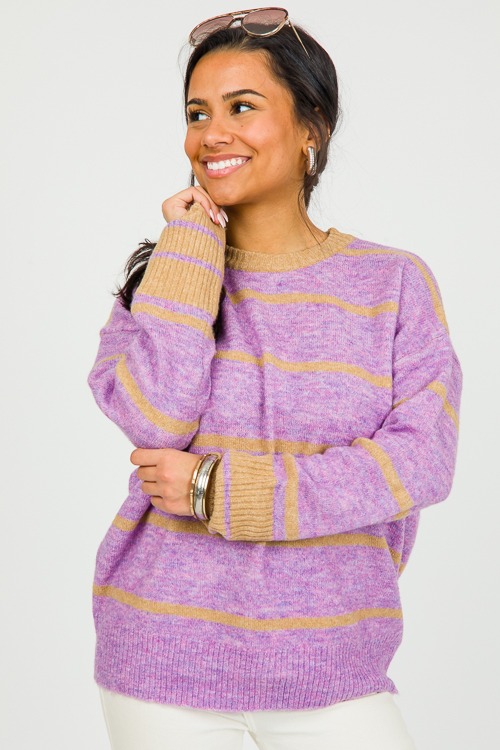 Eleanor Stripe Sweater, Lavender/Taupe - 0214-83.jpg