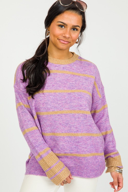 Eleanor Stripe Sweater, Lavender/Taupe - 0214-86.jpg