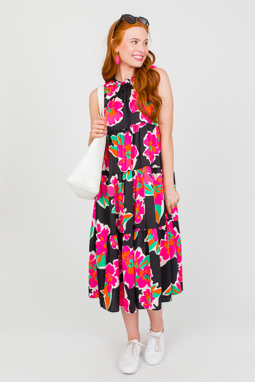 Bold Blooms Midi, Black Mix