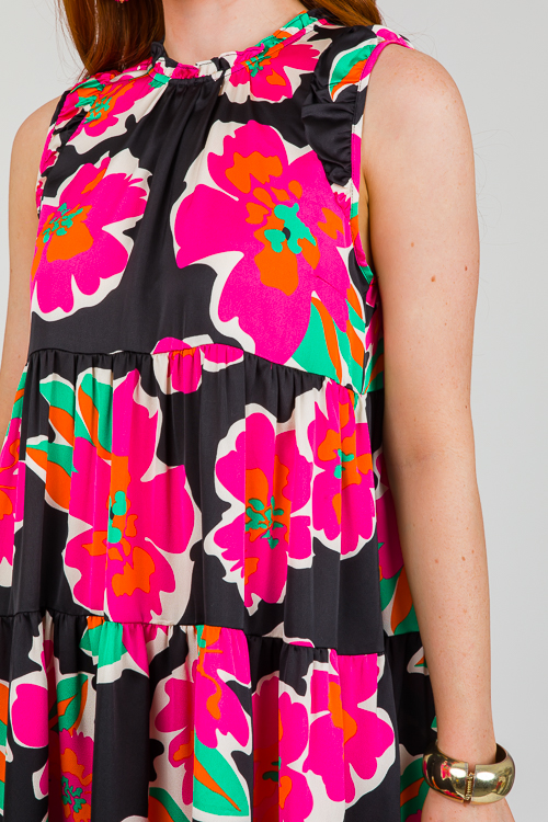 Bold Blooms Midi, Black Mix