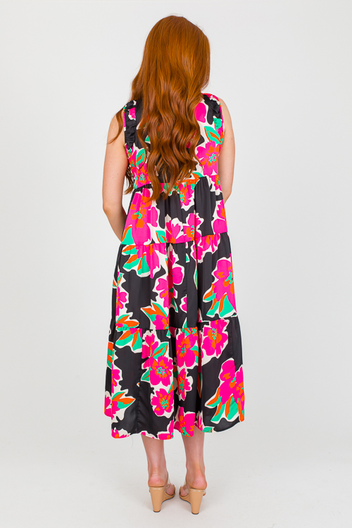 Bold Blooms Midi, Black Mix