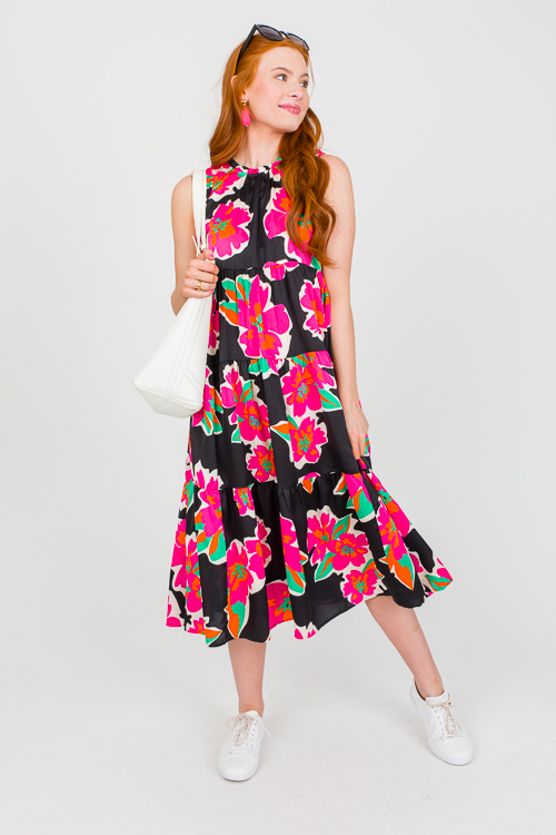 Bold Blooms Midi, Black Mix