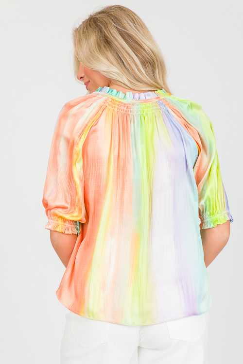 Pleated Rainbow Blouse