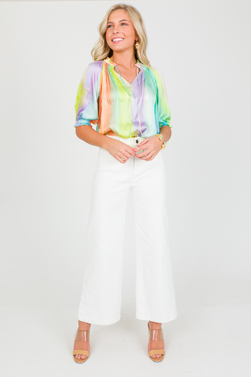 Pleated Rainbow Blouse