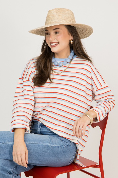Oversized Stripe Top, Poppy/Sky - 0216-14p.jpg