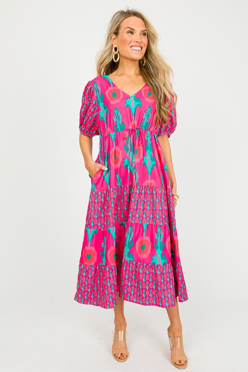 Abstract Contrast Midi, Hot Pink