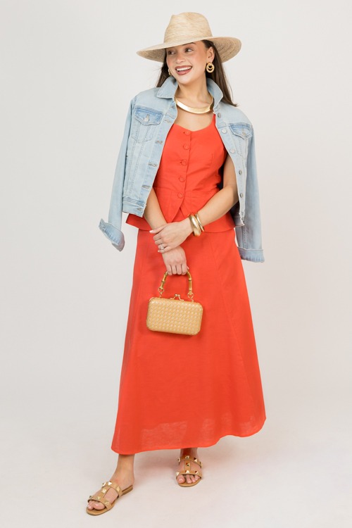 Vest Maxi Skirt Set, Orange - 0216-2h.jpg