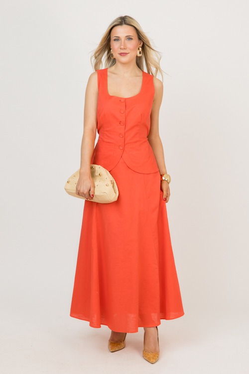 Vest Maxi Skirt Set, Orange - 0216-3.jpg