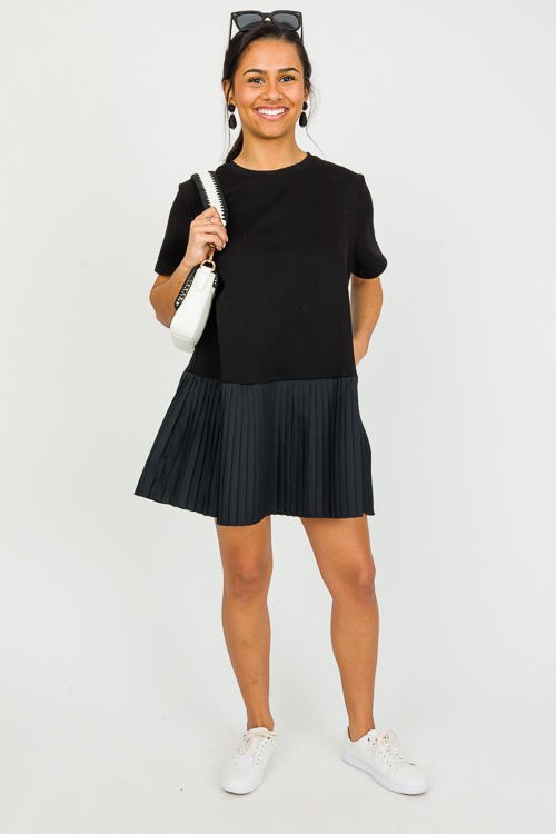 Poplin Pleats Knit Dress, Black - 0216-36.jpg