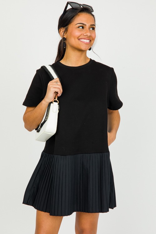 Poplin Pleats Knit Dress, Black - 0216-37.jpg