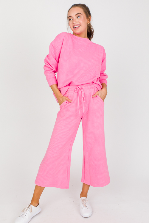 Solid Texture Sweatshirt, Bubblegum