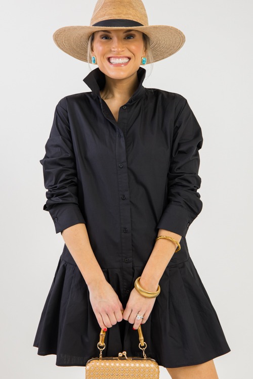 Callie Shirt Dress, Black