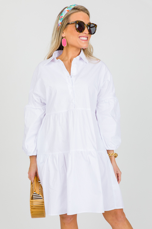 Shaylee Tiered Dress, White
