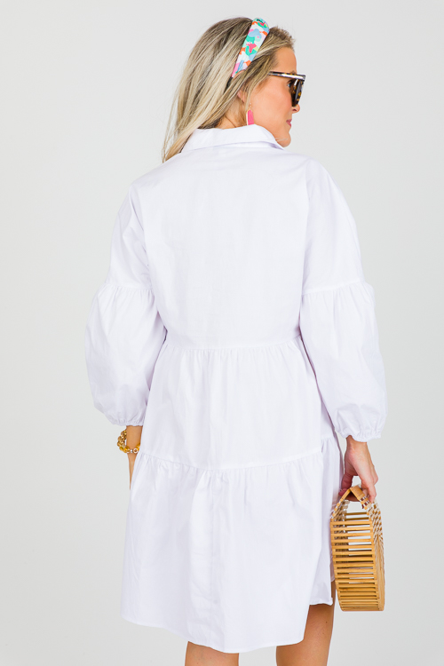 Shaylee Tiered Dress, White